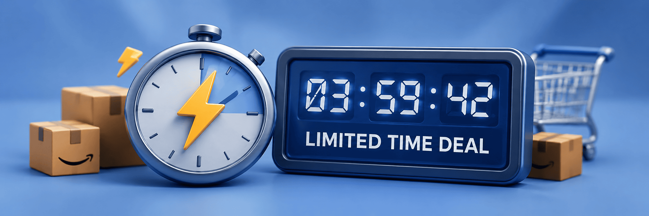 Limited-time deal countdown illustration.